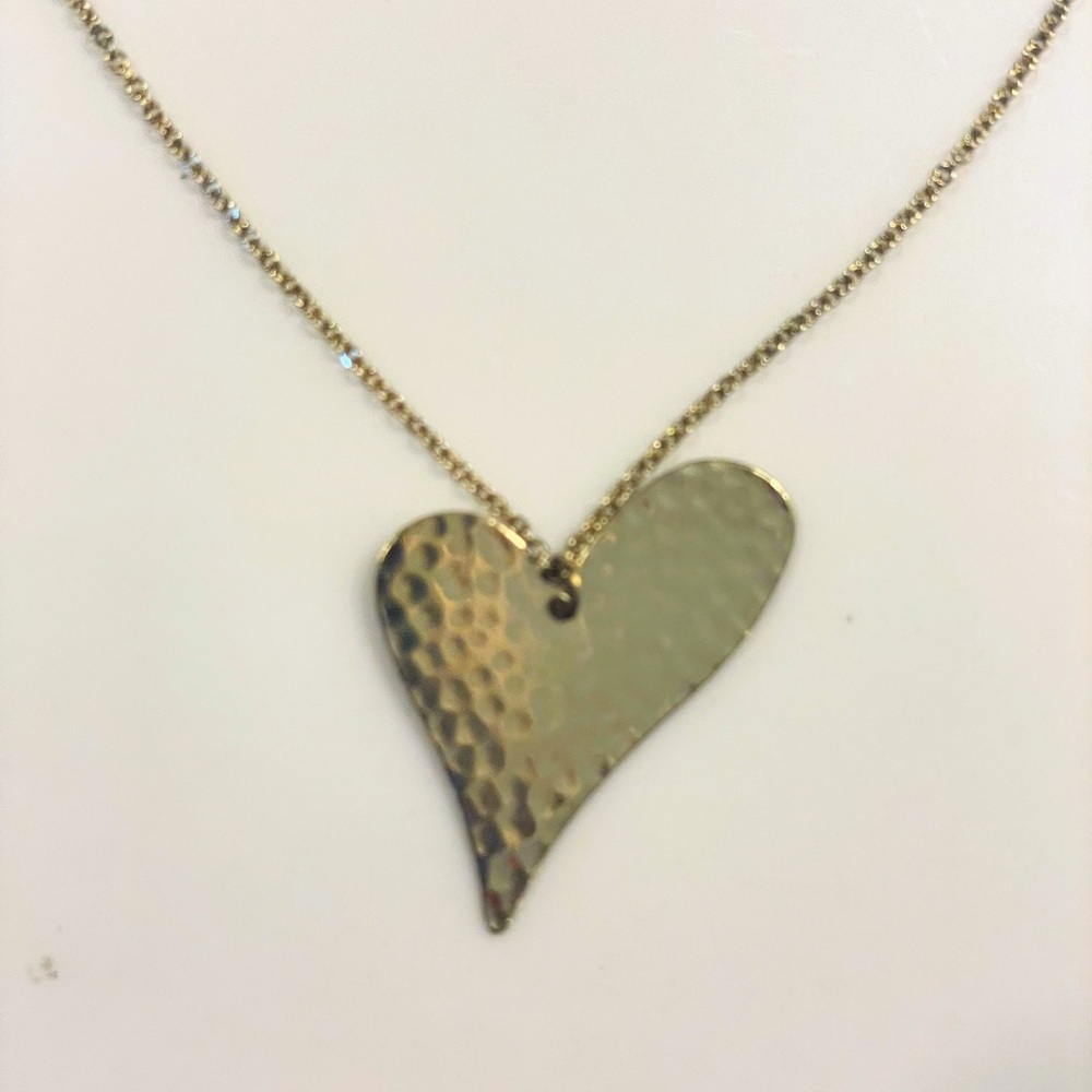 Textured Gold Heart Necklace by Nashelle Jewelry for Neiman Marcus - Picture 3 of 9